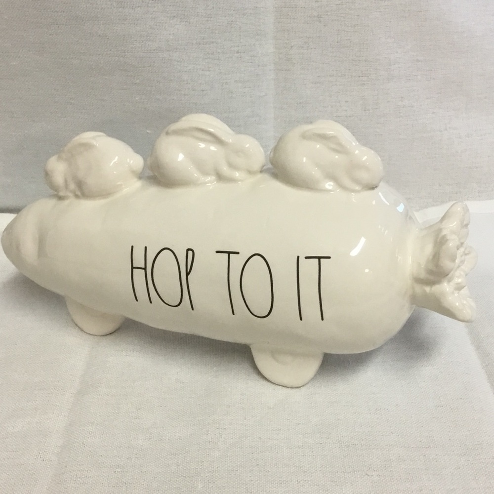 Rae Dunn Easter Hop to it carrot decoration New